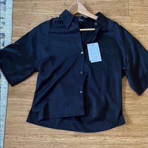 Theory Midnight Short Sleeve silk Shirt